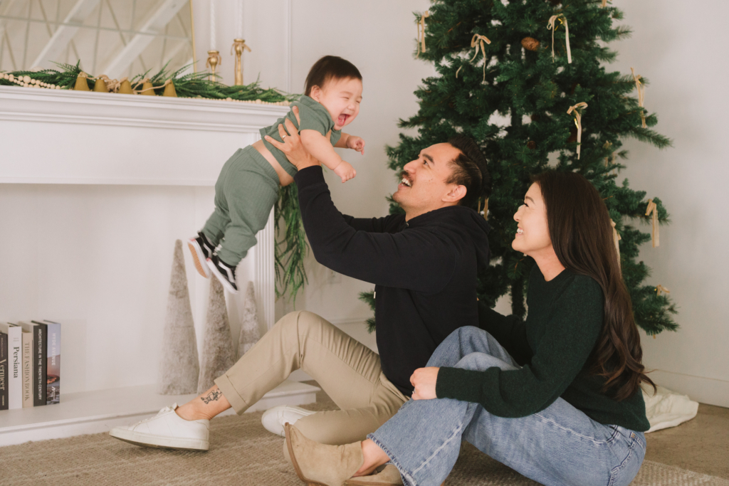 Family Photos w/ Christmas Display Set at the Landing Space Studio